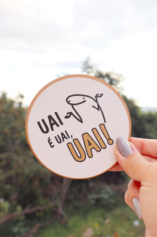 Descanso Para Copo / Porta Copo Dicionário Mineiro Adesivado "Uai é Uai, Uai!"