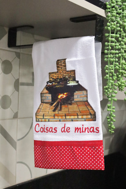 Pano de Prato Coisas de Minas Fogão a Lenha