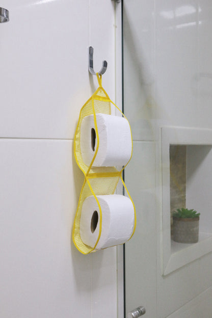 Porta Papel Higiênico 2 Lugares Tule Amarelo