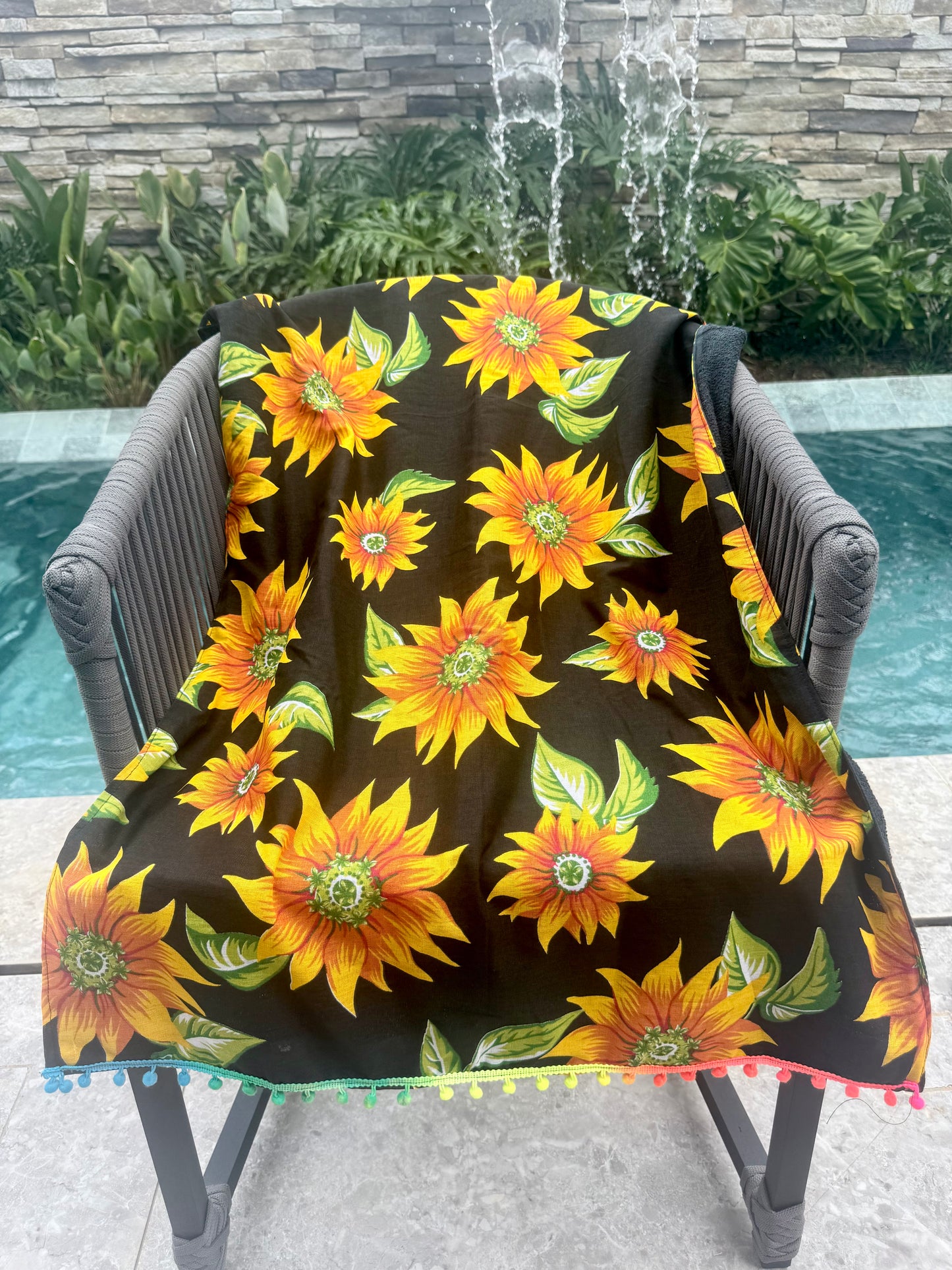 Toalha Canga Dupla Face com Chita Preta