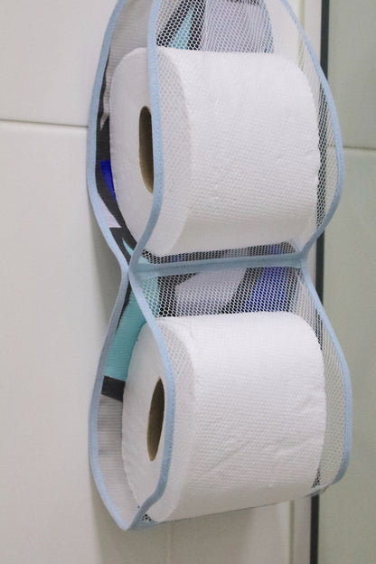 Porta Papel Higiênico 2 Lugares Tule Azul Claro