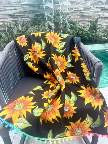 Toalha Canga Dupla Face com Chita Preta