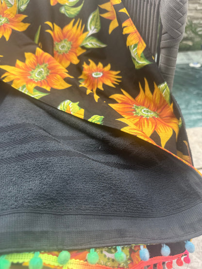 Toalha Canga Dupla Face com Chita Preta