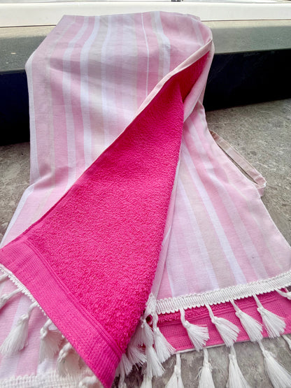 Toalha Canga Dupla Face com Tecido Impermeável Belize Rosa