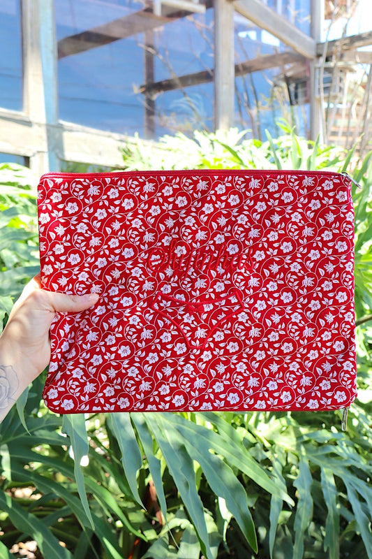 Necessaire Porta Calcinha Limpinha Sujinha G Vermelha e Branca