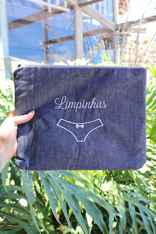 Necessaire Porta Calcinha Limpinha Sujinha G Preta