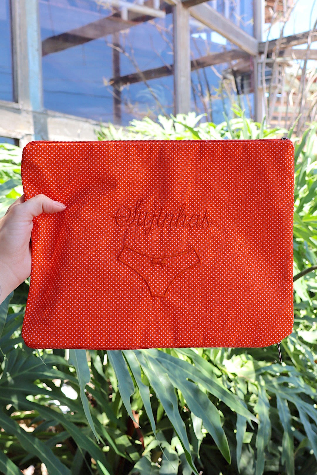 Necessaire Porta Calcinha Limpinha Sujinha G Laranja