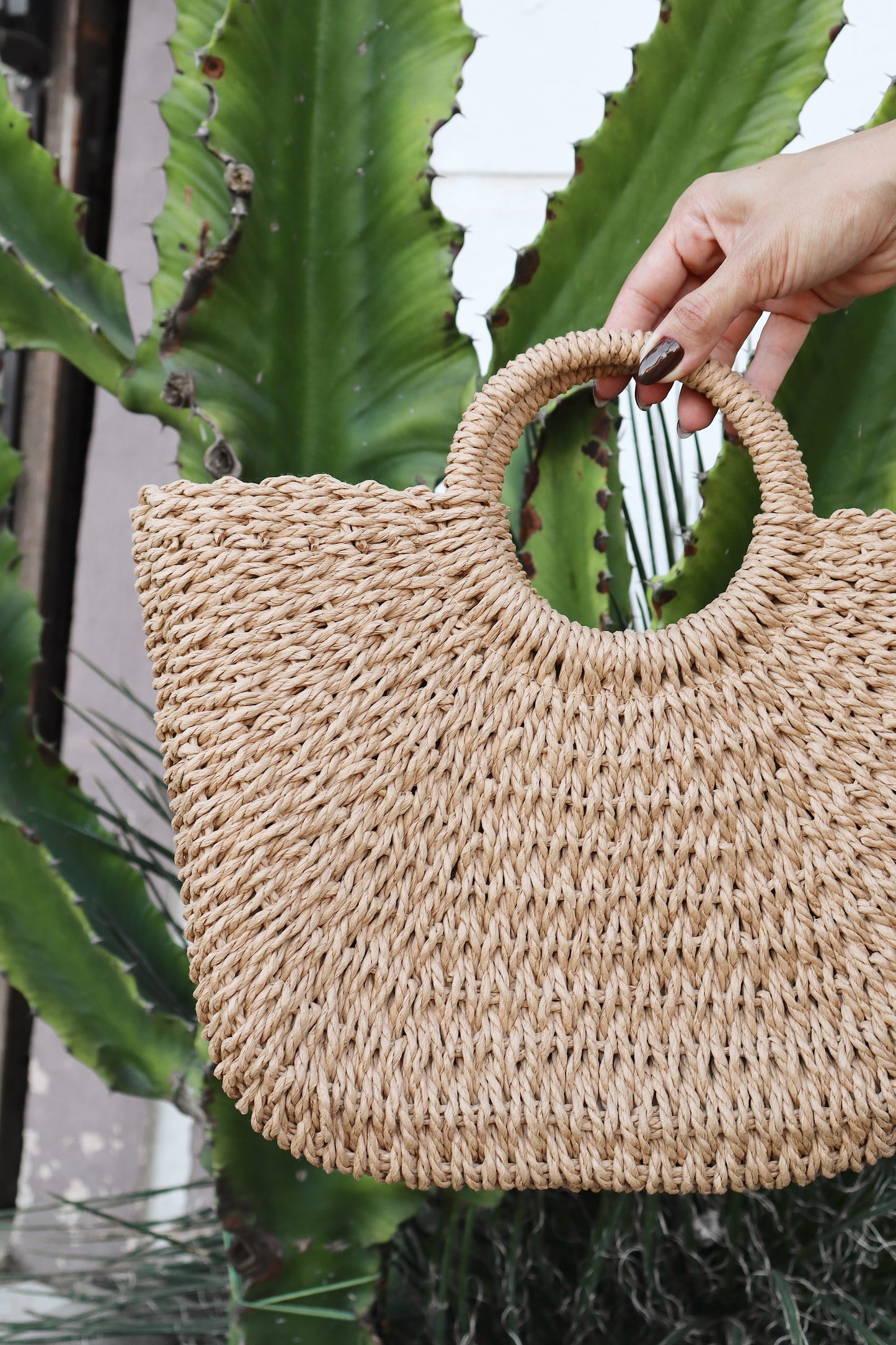 Bolsa de Praia Meia Lua Palha - Bege