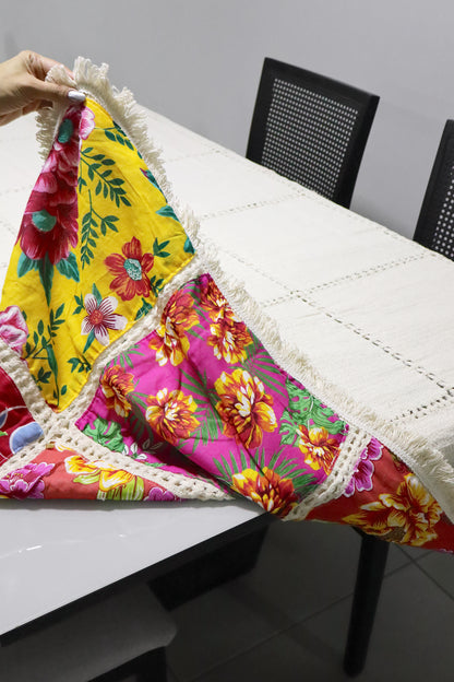 Toalha De Mesa Retalho Chita Bainha 2,20x1,40m