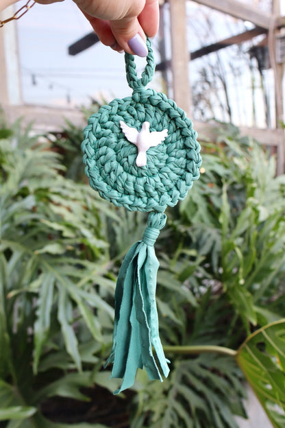 Mandala em Malha com Divino Espírito Santo Tifanny