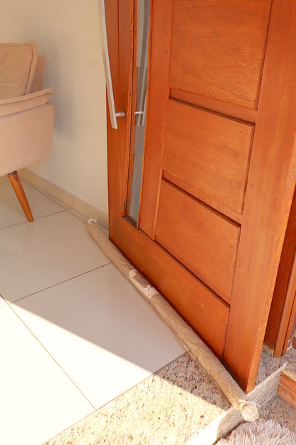 Peso Porta Cobra Juta Bege e Branco 120cm