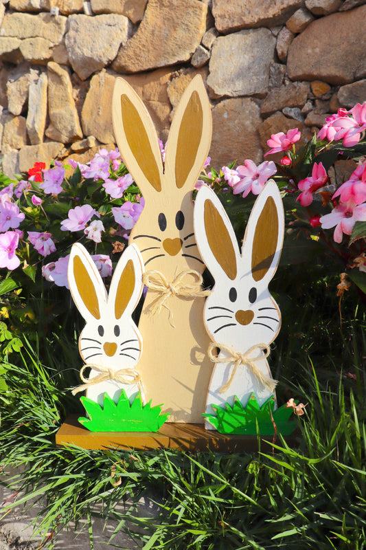Trio Coelho da Páscoa em MDF