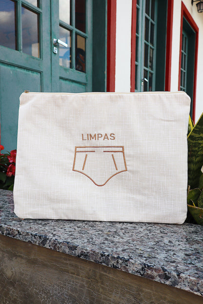 Necessaire Porta Cueca Limpinha Sujinha G Off White