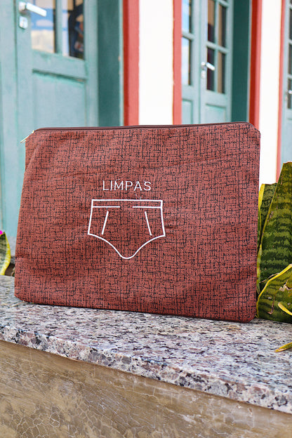 Necessaire Porta Cueca Limpinha Sujinha G Mesclada Terra