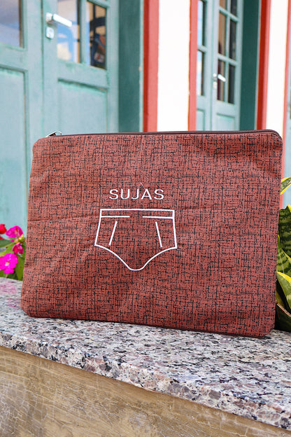 Necessaire Porta Cueca Limpinha Sujinha G Mesclada Terra