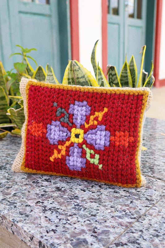 Peso Porta Arraiolo Vermelho e Roxo