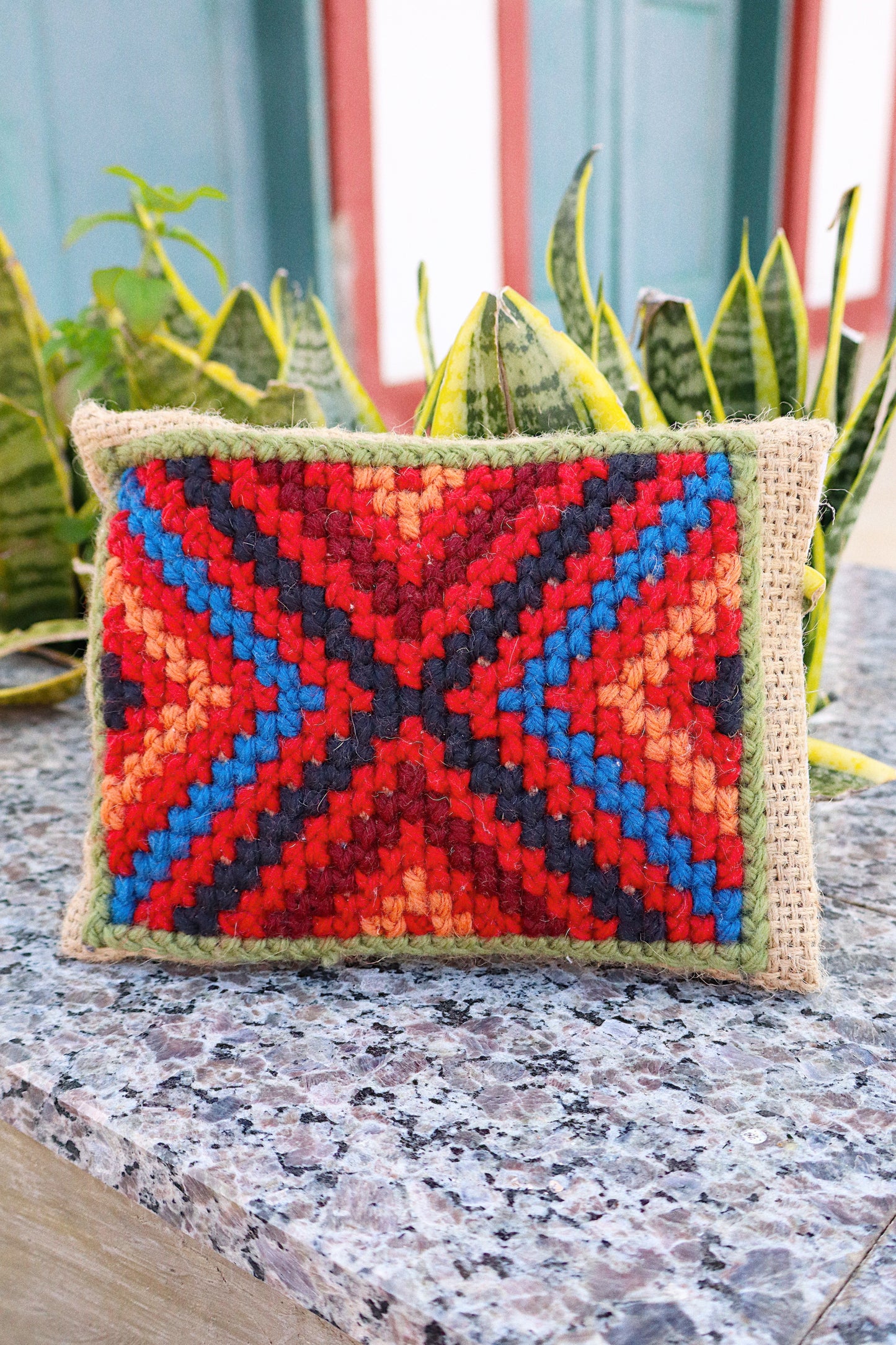 Peso Porta Arraiolo Vermelho e Azul