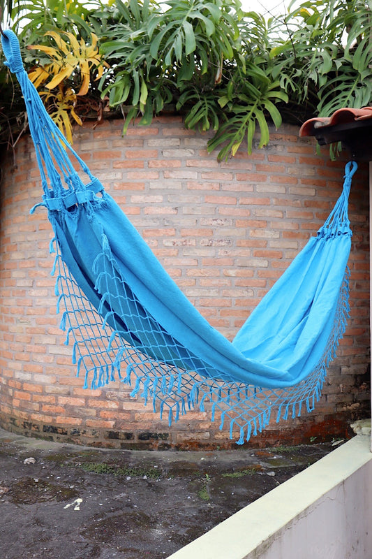Rede de Descanso Simples Xadrez Azul Claro