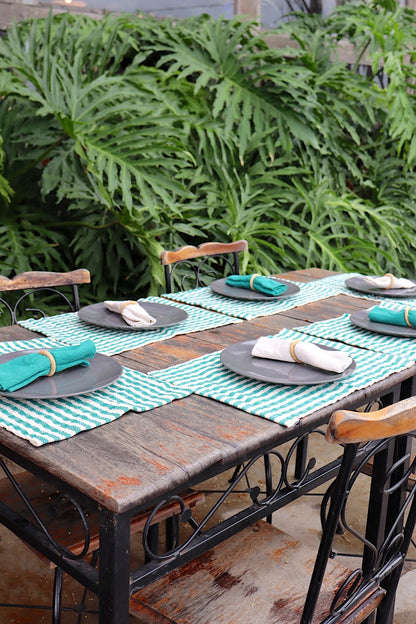 Kit De Jogo Americano, Guardanapo e Argola 6 lugares Tifanny E Cru