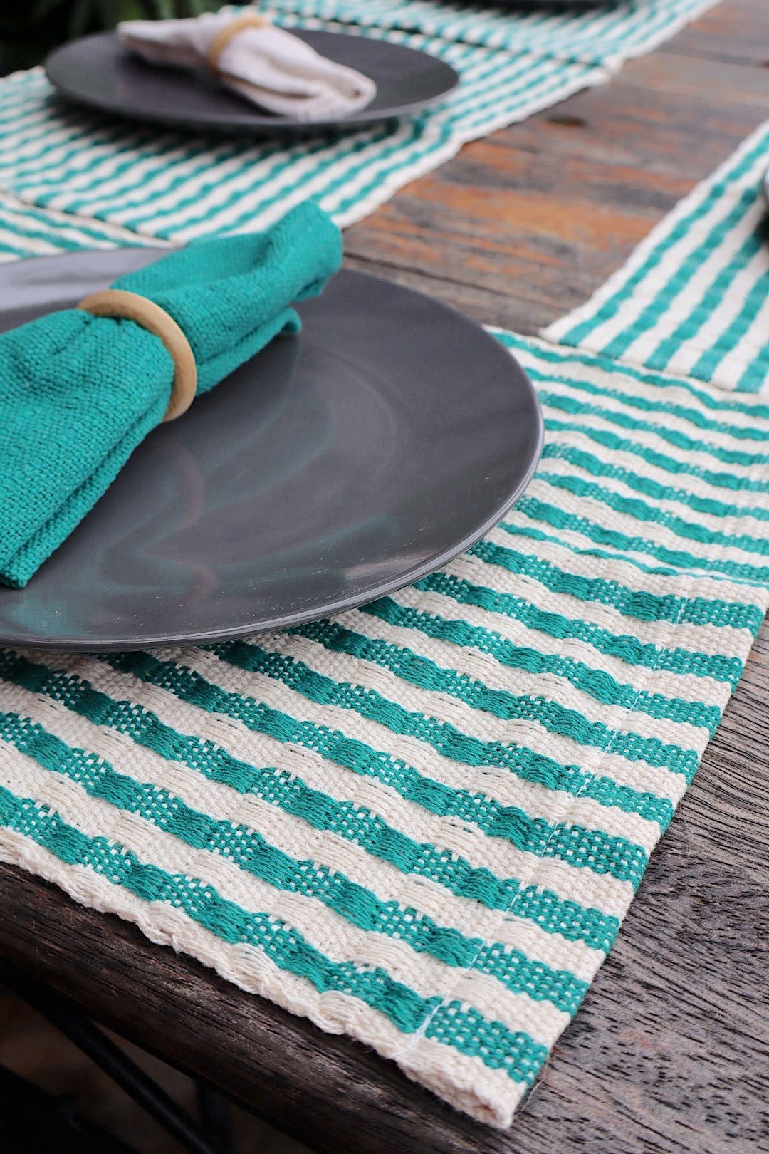 Kit De Jogo Americano, Guardanapo e Argola 6 lugares Tifanny E Cru