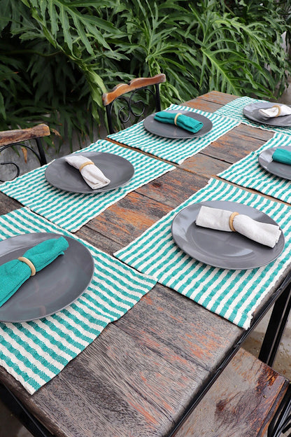 Kit De Jogo Americano, Guardanapo e Argola 6 lugares Tifanny E Cru