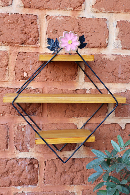 Prateleira Losango 3 Andares P Flor Rosa