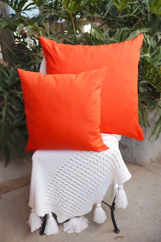 Capa de Almofada Oxford Lisa Laranja 45x45 ou 65x65