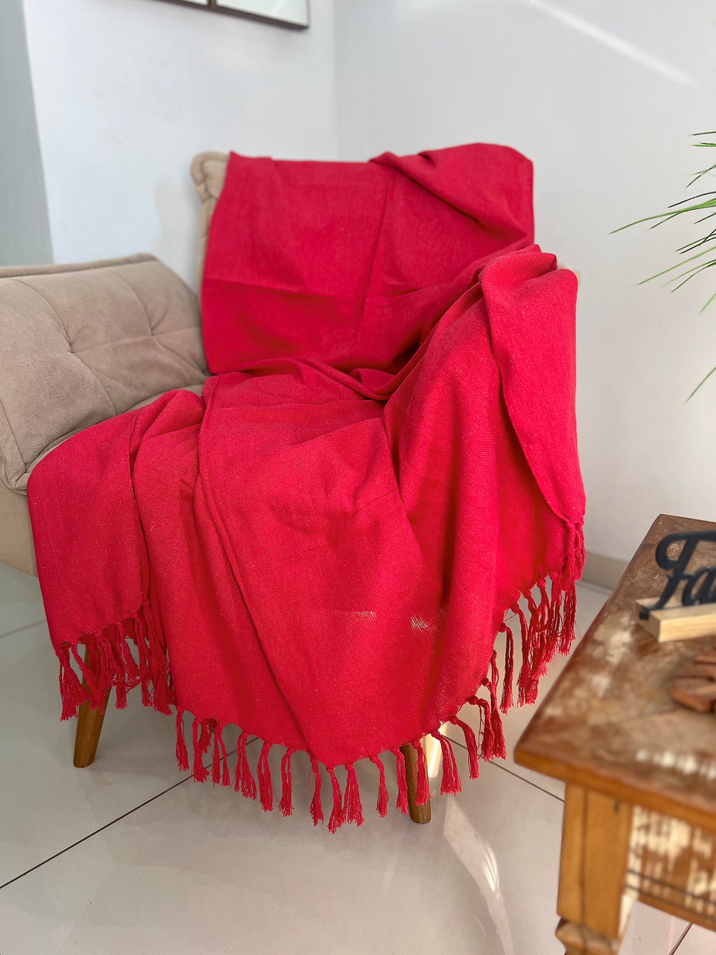 Manta para Sofá Básica Gigante Vermelha 1,40x2,20m