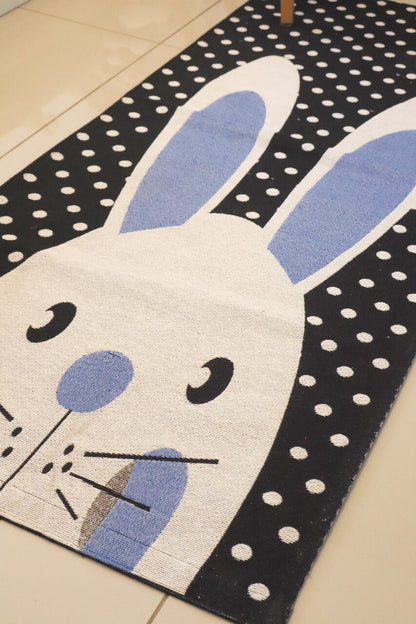 Tapete Infantil Emborrachado Dobravél Kids Coelhinho Azul 0,65x1,50m