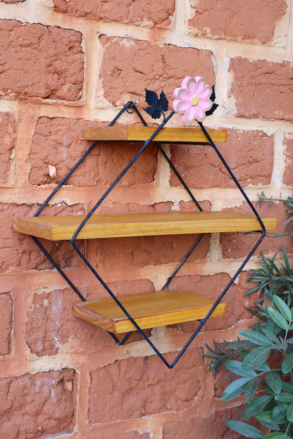 Prateleira Losango 3 Andares P Flor Rosa