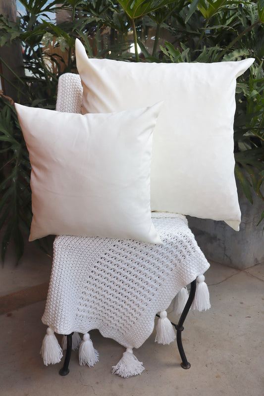 Capa de Almofada Oxford Lisa Off White Cru 45x45 ou 65x65