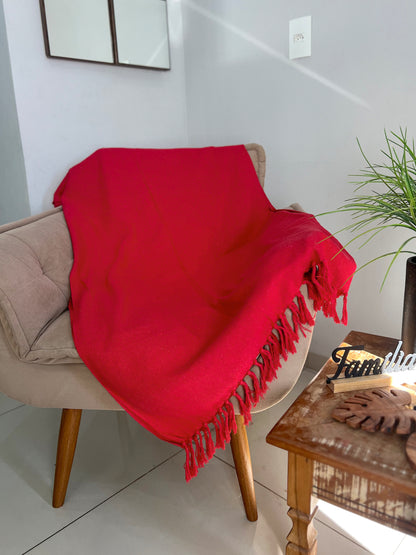 Manta para Sofá Básica Gigante Vermelha 1,40x2,20m