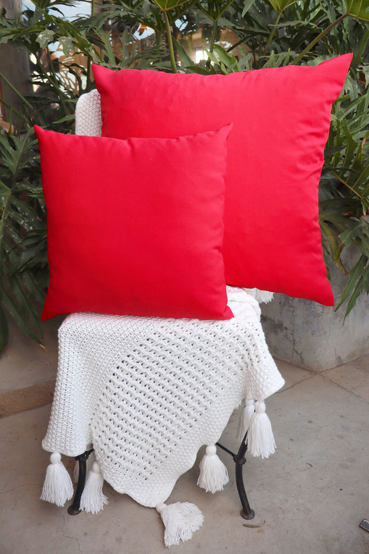 Capa de Almofada Oxford Lisa Vermelha 45x45 ou 65x65