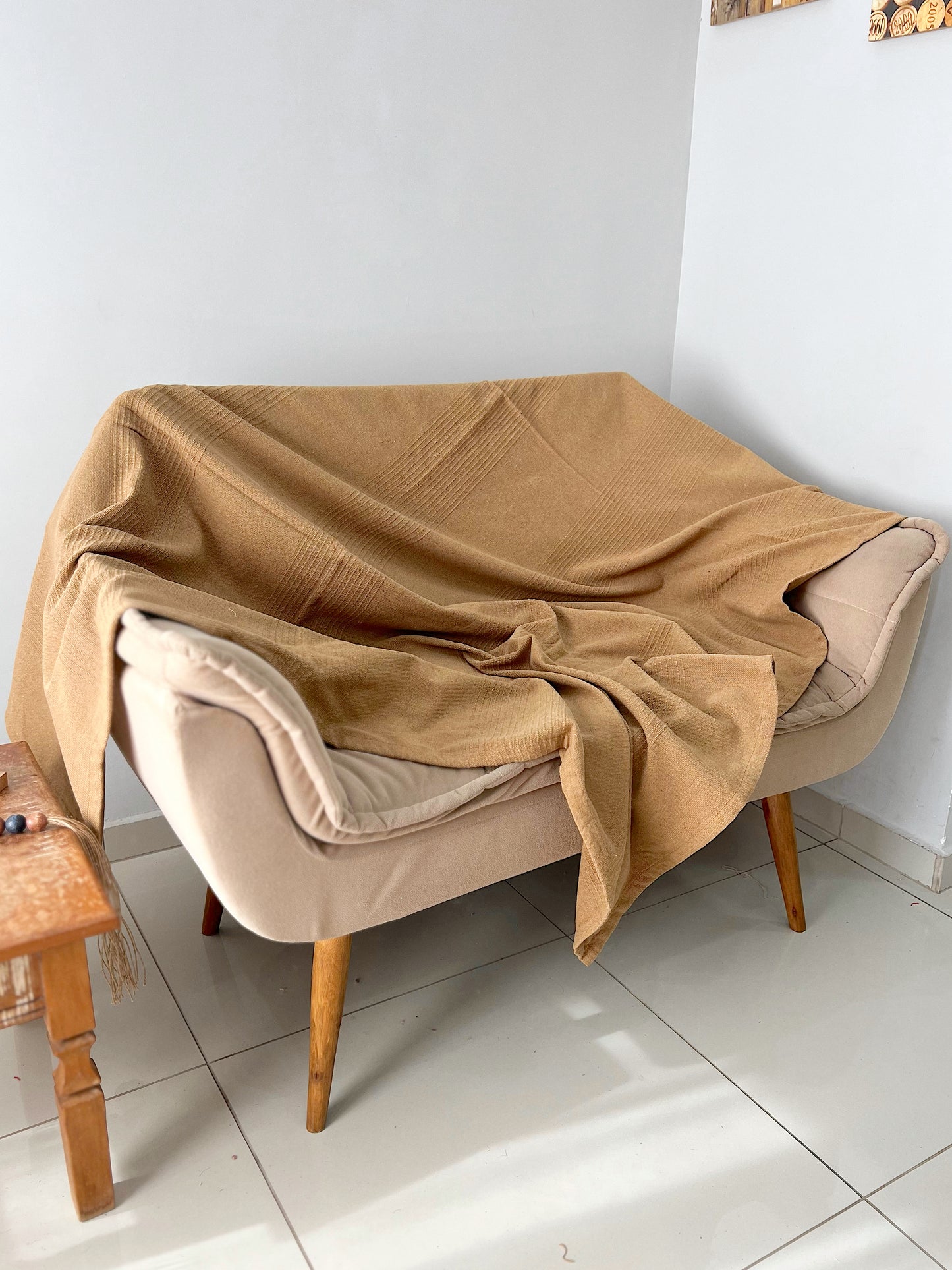 Manta Algodão Carícia Café com Leite 1,60x2,10m
