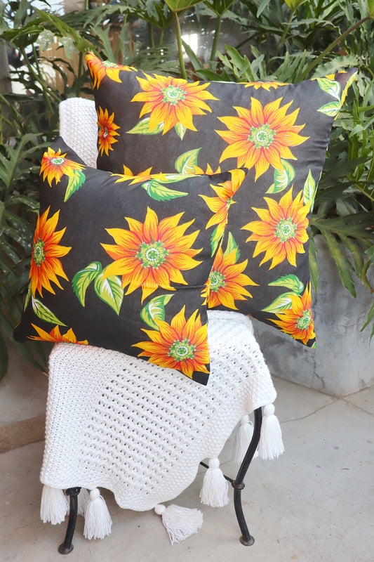 Capa de Almofada Chita Preta 45x45 ou 65x65