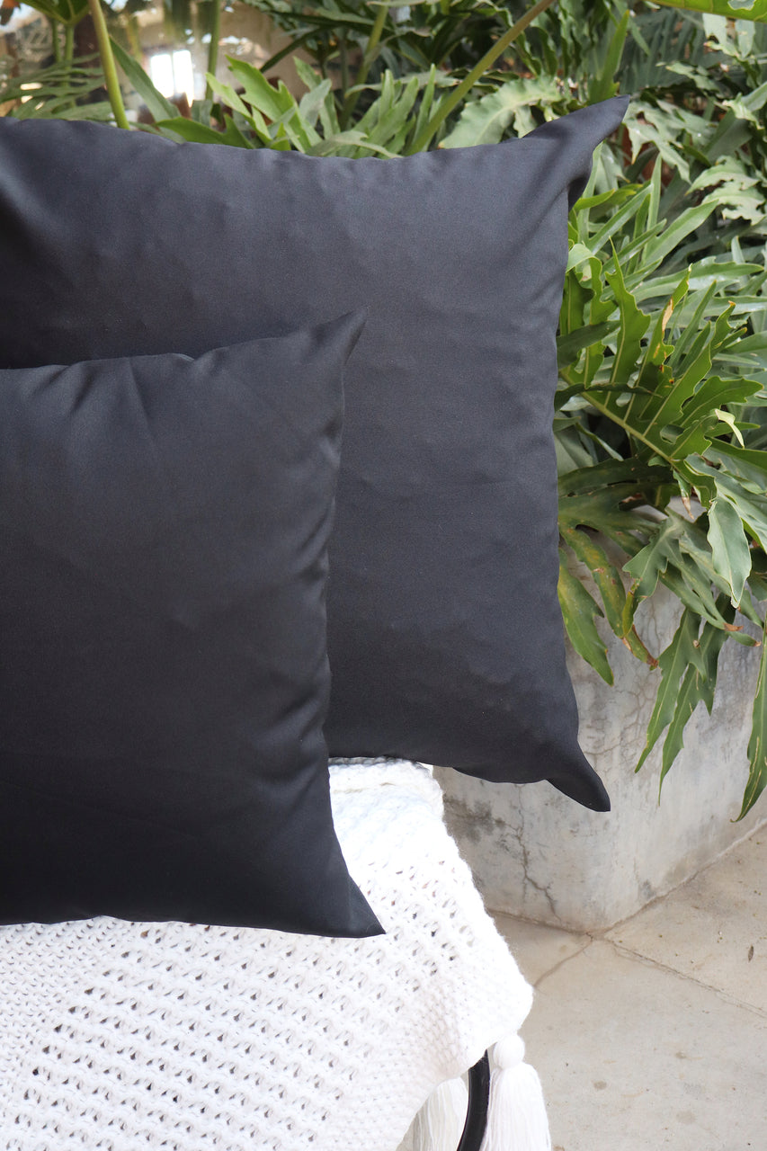 Capa de Almofada Oxford Lisa Preta 45x45 ou 65x65