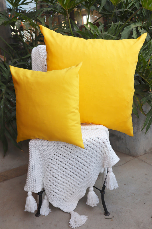 Capa de Almofada Oxford Lisa Amarela 45x45 ou 65x65