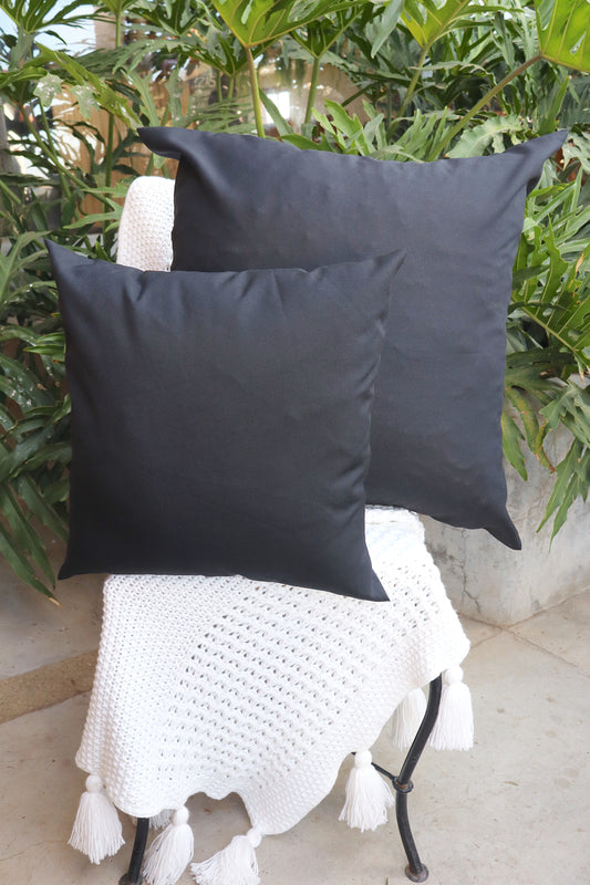 Capa de Almofada Oxford Lisa Preta 45x45 ou 65x65