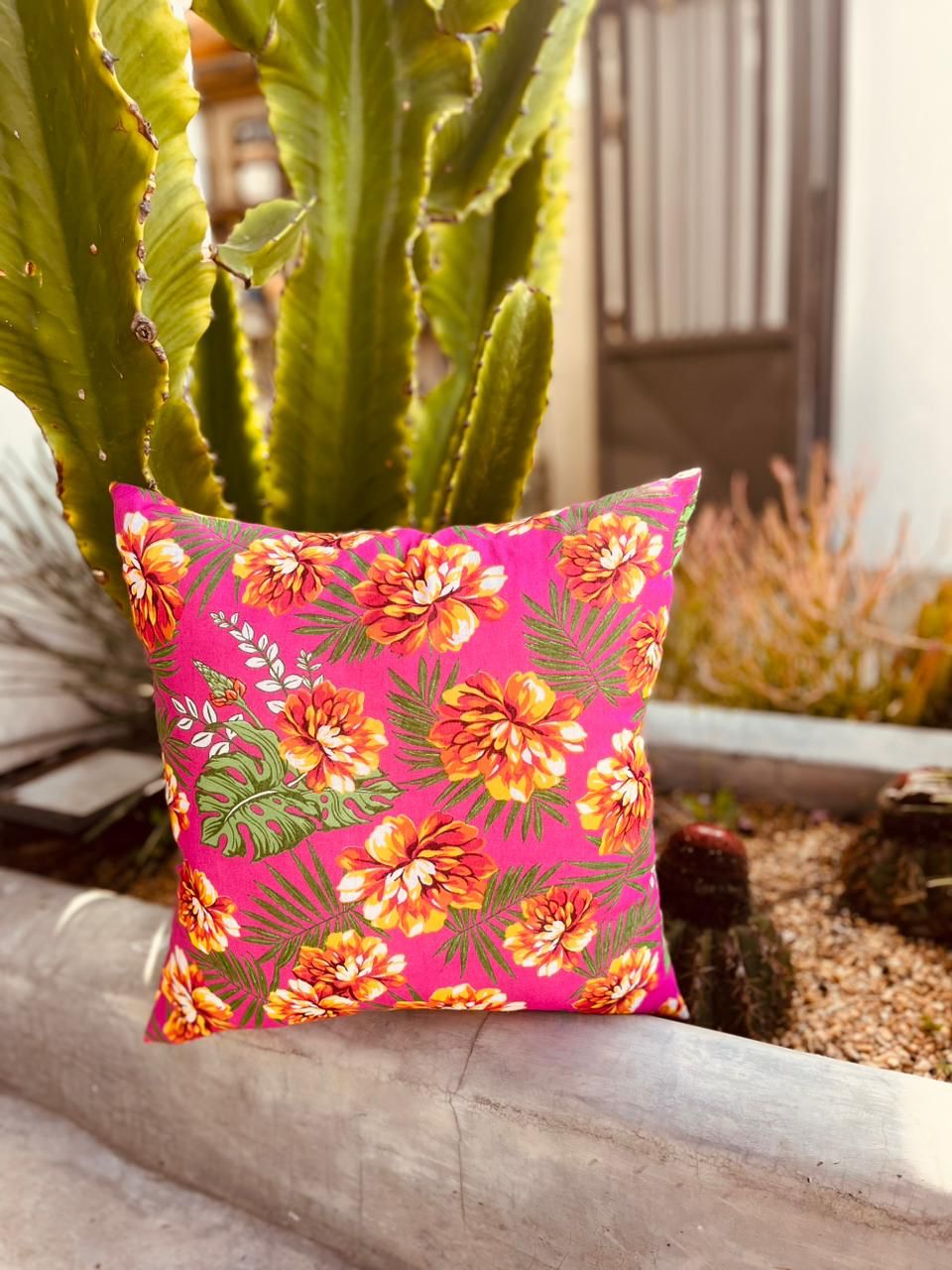 Capa de Almofada Chita Rosa 45x45 ou 65x65