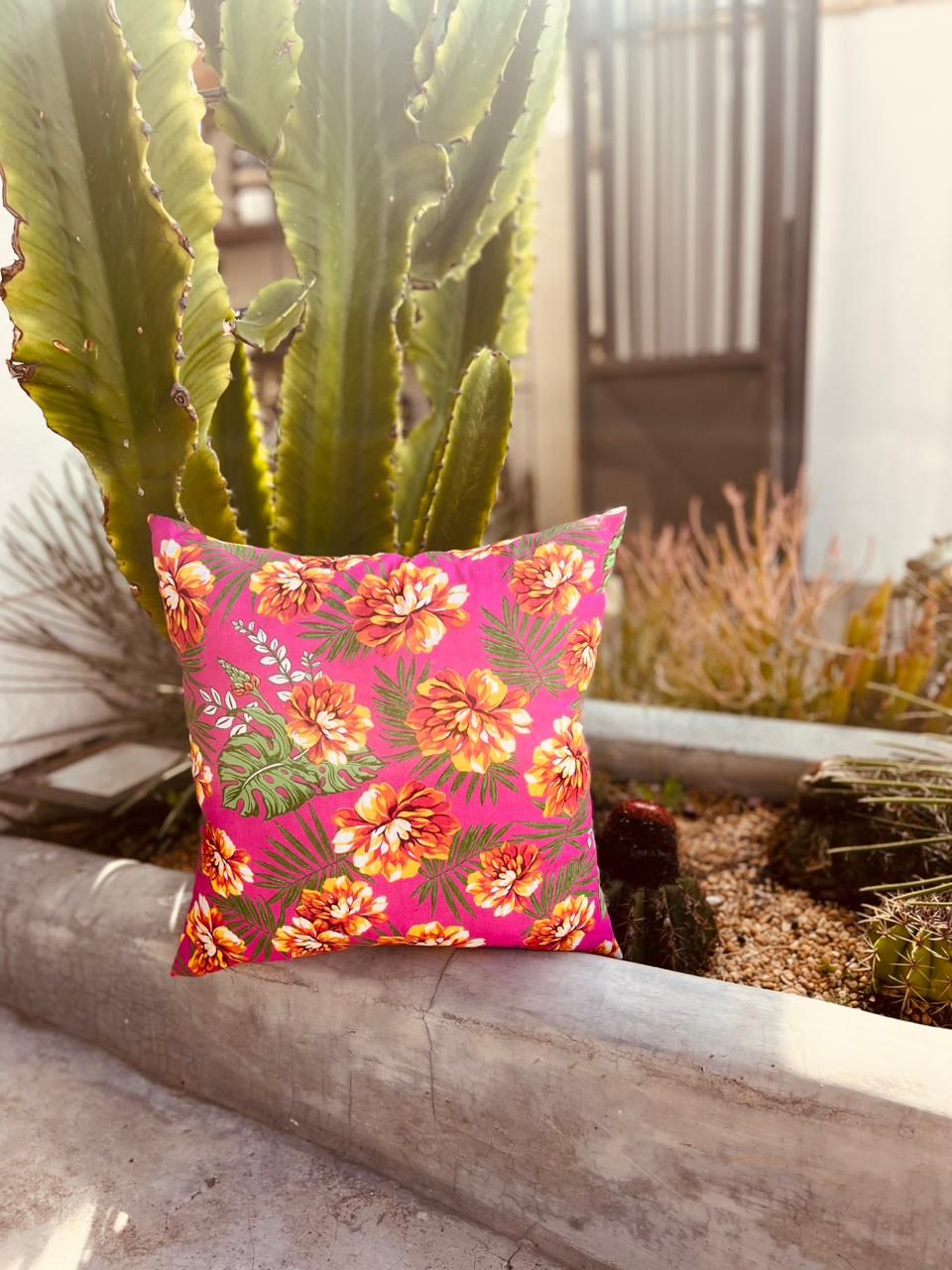 Capa de Almofada Chita Rosa 45x45 ou 65x65