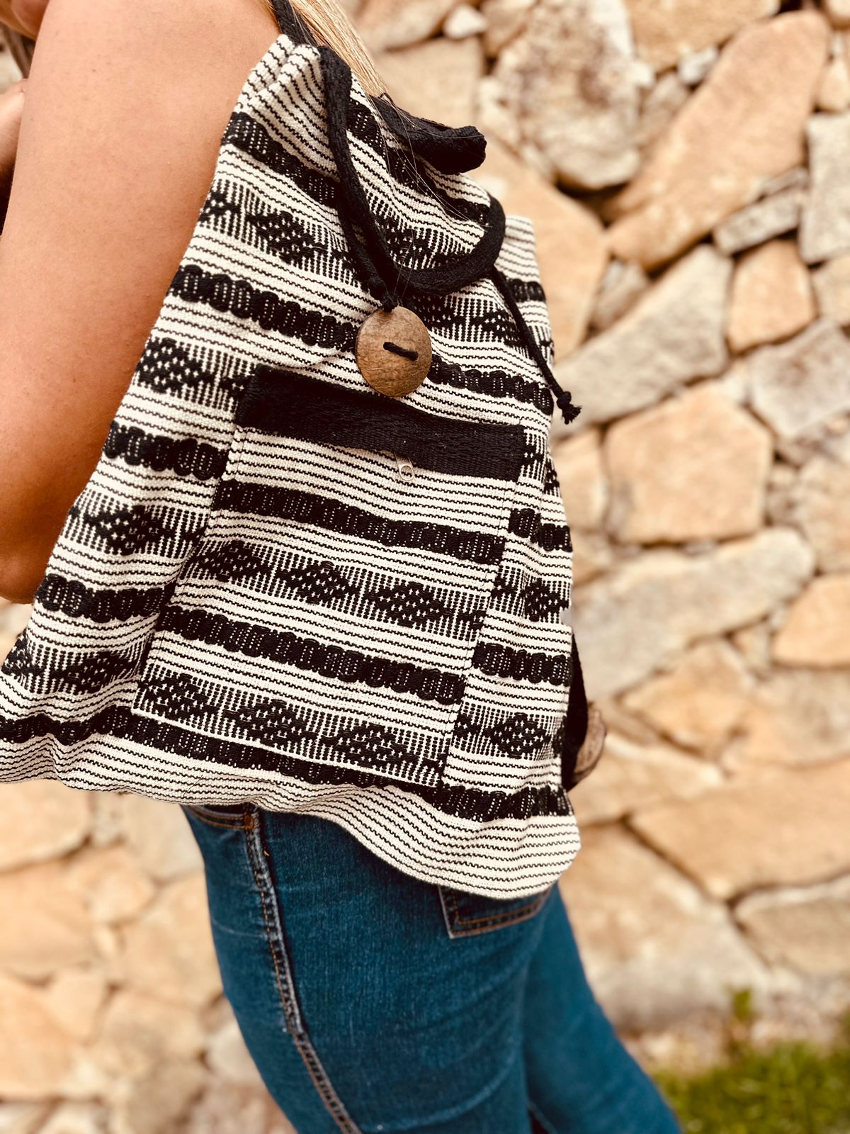 Mochila / Bolsa Cinza e Preta