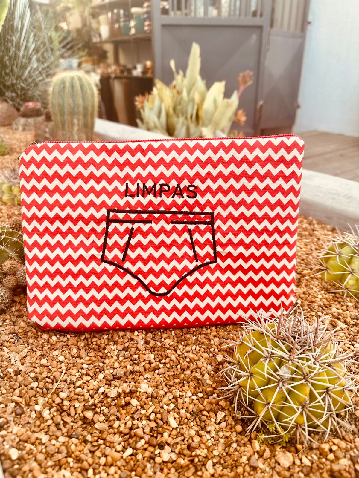 Necessaire Porta Cueca Limpinha Sujinha P Vermelha