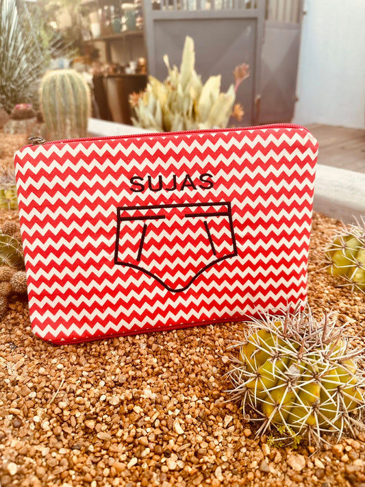 Necessaire Porta Cueca Limpinha Sujinha P Vermelha