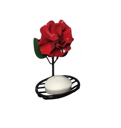 Porta Sabonete Saboneteira Flor Ferro Vermelha