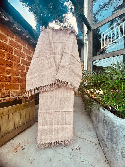 Jogo de Passadeira com 3 Peças em Algodão Comum Bege Mesclado