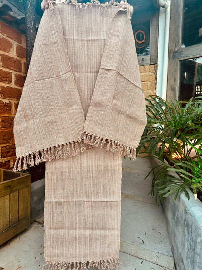 Jogo de Passadeira com 3 Peças em Algodão Comum Bege Mesclado