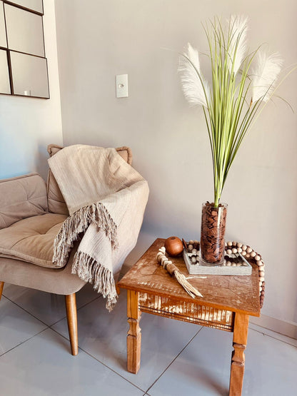 Manta para Sofá Básica Gigante Casal Bege Mesclada 1,80x2,20m