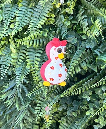 Móbile de Coruja em Cabaça Vermelho