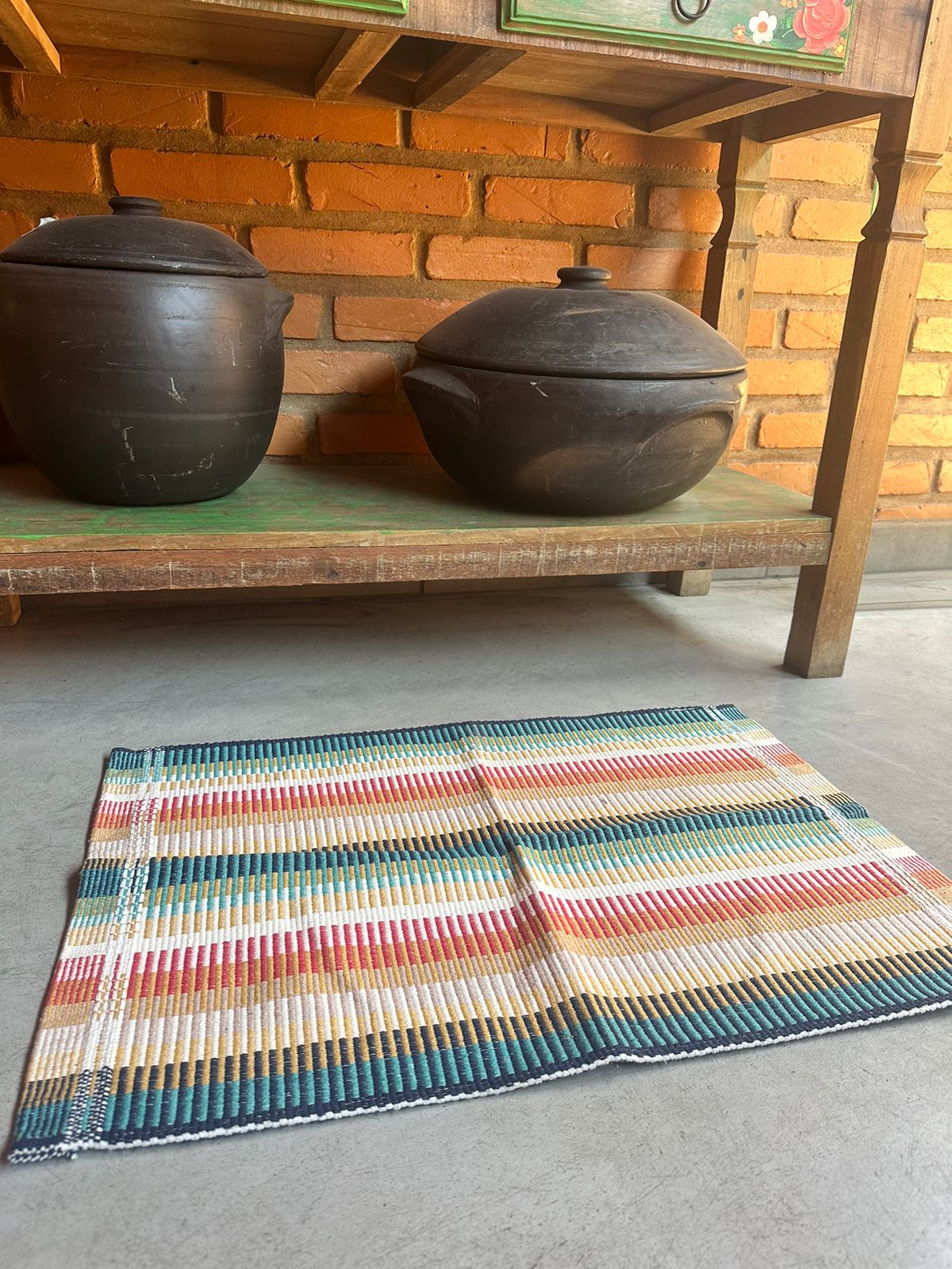 Tapete 46X67cm Listrado Colorido