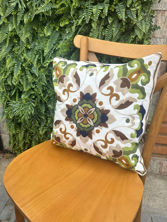 Capa de Almofada em Linho Verde 45x45